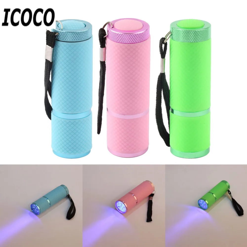 ICOCO Новый мини 9 LED Портативный 15s Быстросохнущий фонарь для сушки ногтей лампа