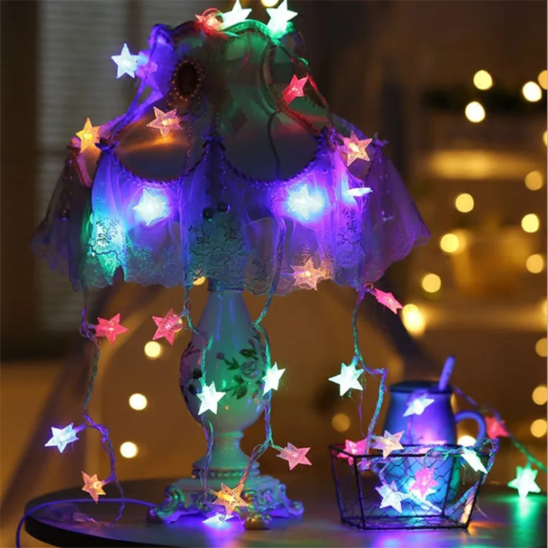 WSOMIGO 1.5M 10light Star LED String Christmas Lights ...