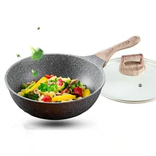 Кухня бытовой камень цвет антипригарным вок камень майфан сковорода для готовки горшок бытовой индукционная плита WF315937