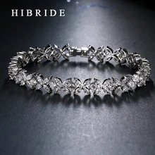 HIBRIDE JEWELRY Brand New Design AAA Cubic Zircon Wedding Bracelets,White/Rose Gold Color Bangles&Bracelets, B-36