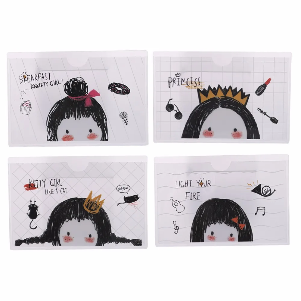 

THINKTHENDO Card Sets Holders Cartoon Kid Lady Boys Girls Students School Bus Cards Protection Case Cover