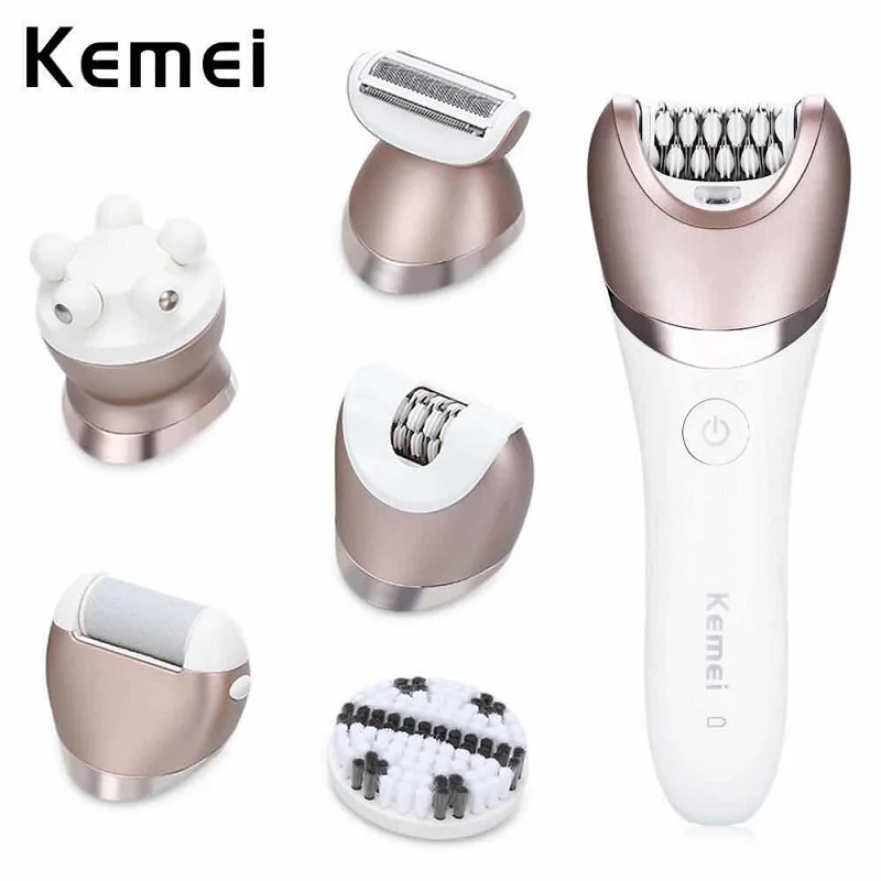 

Kemei KM-8001 5 in 1 profession Waterproof Women Epilator Shaving Device Knife Electric Shaver Women Shaver Wool Lady Shaver