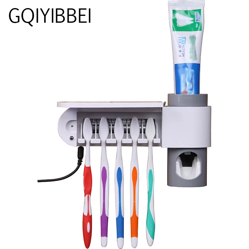 

2 in 1 Antibacteria UV Light Ultraviolet Toothbrush Automatic Toothpaste Dispenser Sterilizer Toothbrush Holder Cleaner UL Plug