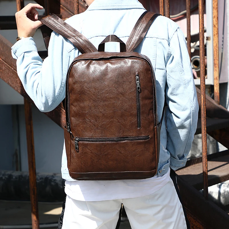 Portátil de Mochila de cuero de los hombres 15,6 Anti robo de viaje impermeable de la escuela Mochila Colegio Mochila masculina Mochila de hombre 2019 Portátil de Mochila de cuero de los hombres 15,6 Anti robo de viaje impermeable de la escuela Mochila Colegio Mochila masculina Mochila de hombre 2019