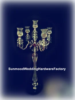 

new produce Crystal Wedding Flower Stands with glass bead ball