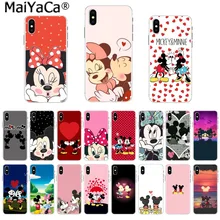 

MaiYaCa On Sale Luxury Cool Phone Case best friend Kissing Mickey Minnie Mouse for iPhone 8 7 66S Plus X 55S SE 44S XS XR XS max