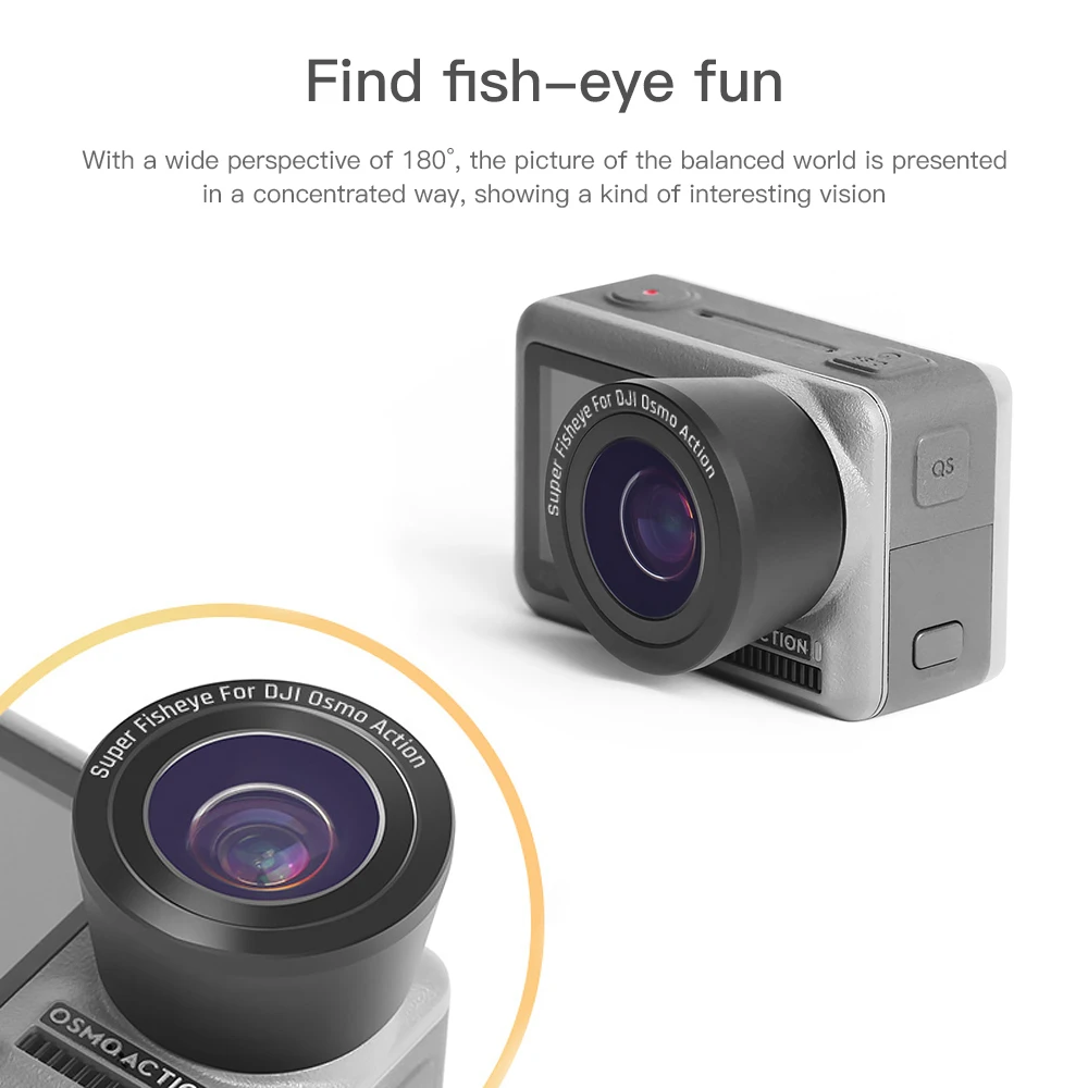 

Объектив рыбий глаз с углом обзора 180 градусов для экшн-камеры DJI Osmo