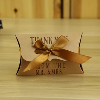 

Wedding Favor New Design Baby Shower Favors Kids Birthday Party Decoration Mr & Mrs pillow Candy Box Children's day box 100pcs