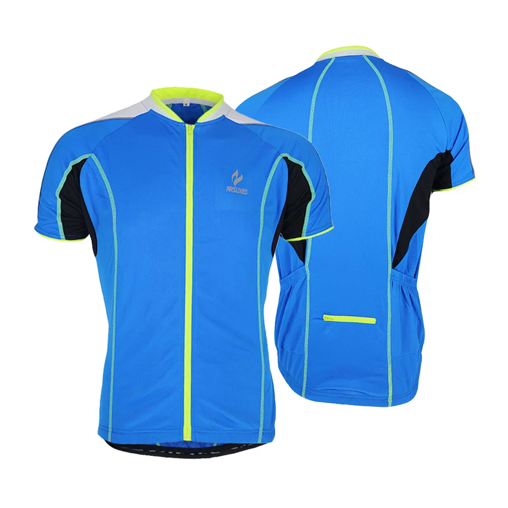 Arsuxeo Men Short Sleeve Cycling Jersey Bike Outdoor Summer Sportswear