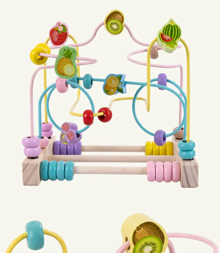 Детские развивающие милые фрукты круглые бусины Детские игрушки для новорожденных детские кроватки коляска мобильный Монтессори 21,5*15 см 201