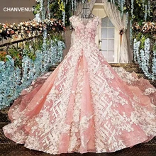 LS00226 pink vestido de festa see through back appliques cap sleeves lace ball gown beading lace evening dresses real photos
