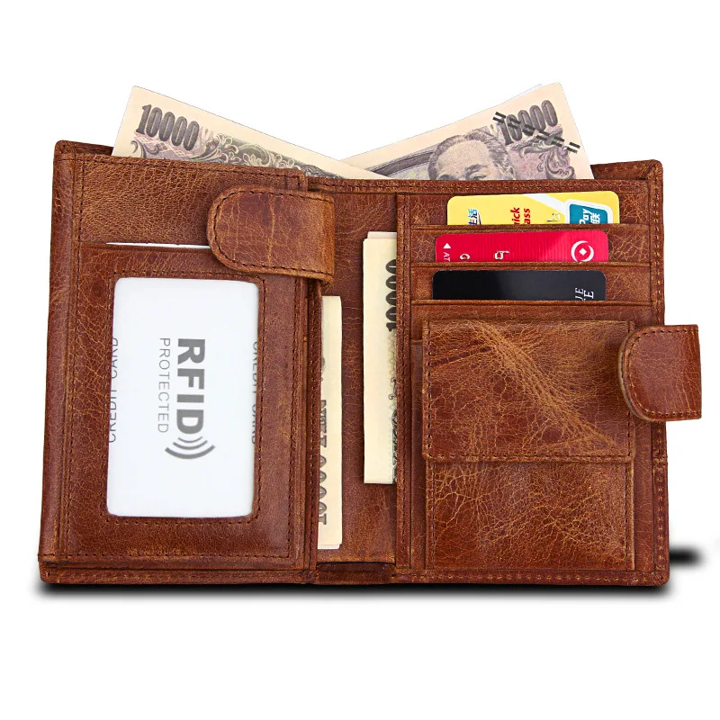 

Baellerry 2019 New Genuine Leather Men Wallet RFID Card Case Fashion Short Mens Wallets Coin Purse ID Credit Card Holder Wallet