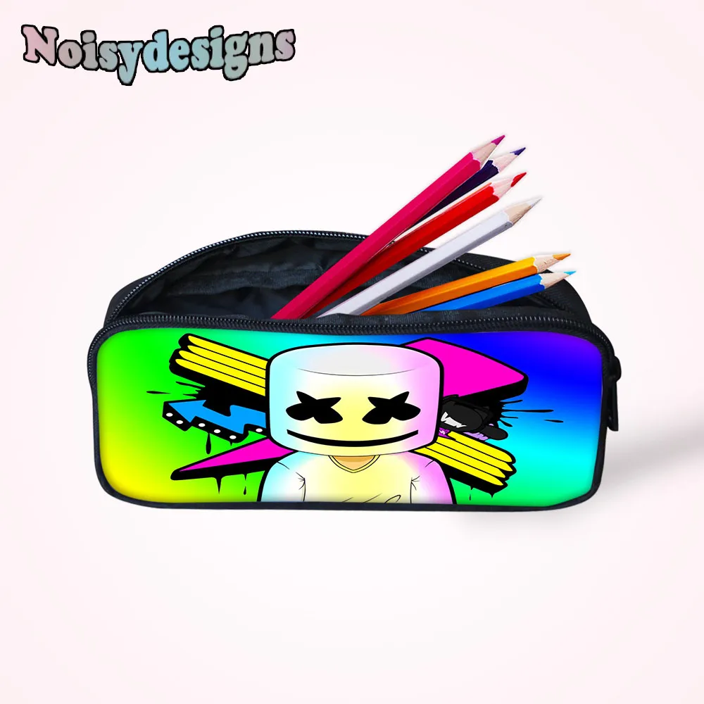 

Noisydesigns Marshmello Pattern Printing School pen bag for Children gifts Storage Bag for Women Makeup Portable Cosmetic Case