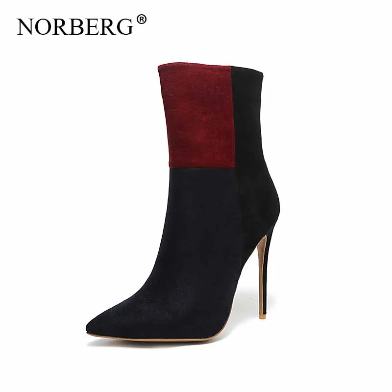 

Autumn boots color matching 12CM high heel pointed fashion boots fashion elegant winter woman office boots wedding boots
