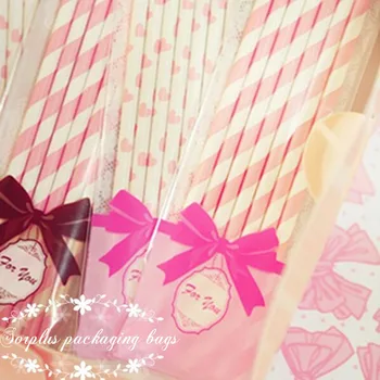 

100Pcs Long Strip Gift Packaging Bags,Pink Finger Biscuit Packaging Bags,Self-adhesive Plastic Bags,Small Jewelry Packaging Bags