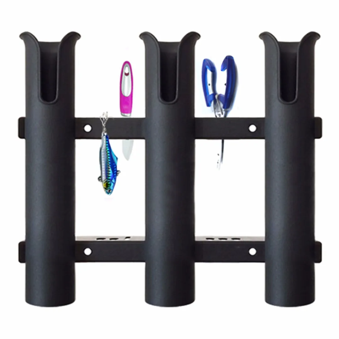 Marine Boat Yacht Kayak Fishing 3 Link Rod Holder Pole Side Mount Rod Holder Fishing Bracket Rack Tool Black/White