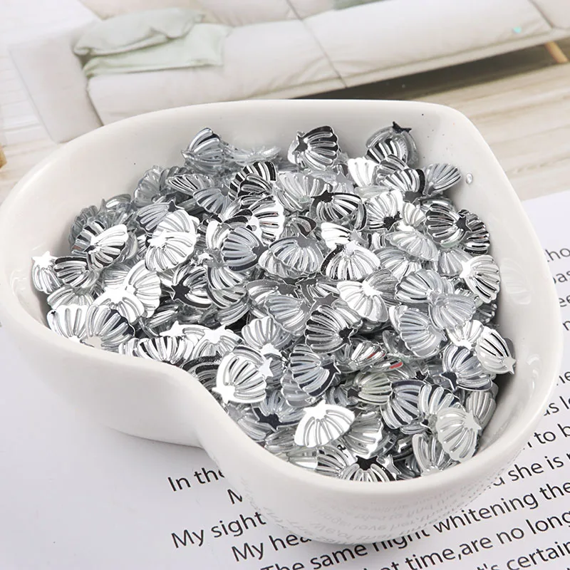 10g/pack 7mm Sea Shell Sequins Paillettes Sewing Material,Wedding Craft,Women Garment Kids DIY Accessories - Color: Silver