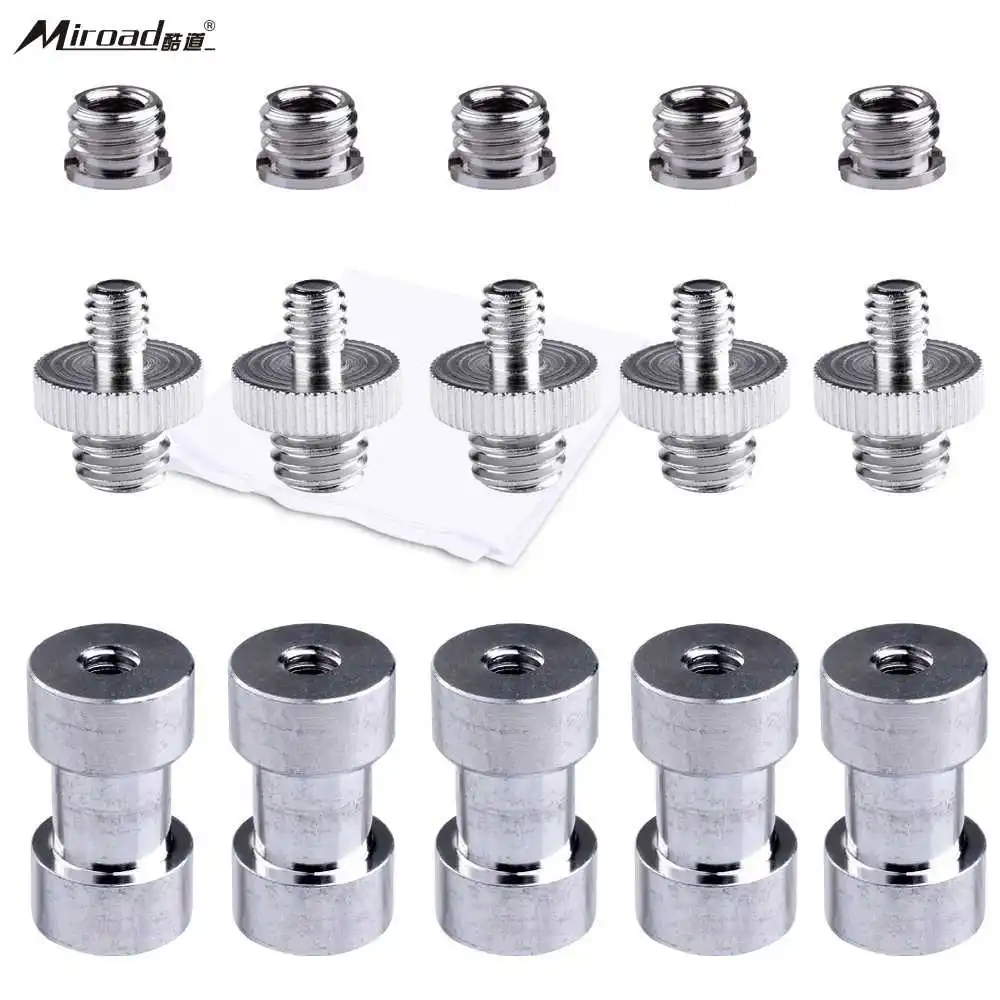 Longruner 5x 1/4" 3/8" Tripod Mount Screw Convert Adapter Flash Light