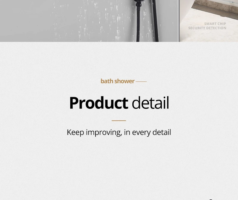 Rotating Water Led Shower Set 22 Waterfall Controller Black Shower System Massage Bath & Shower Faucets  (23)