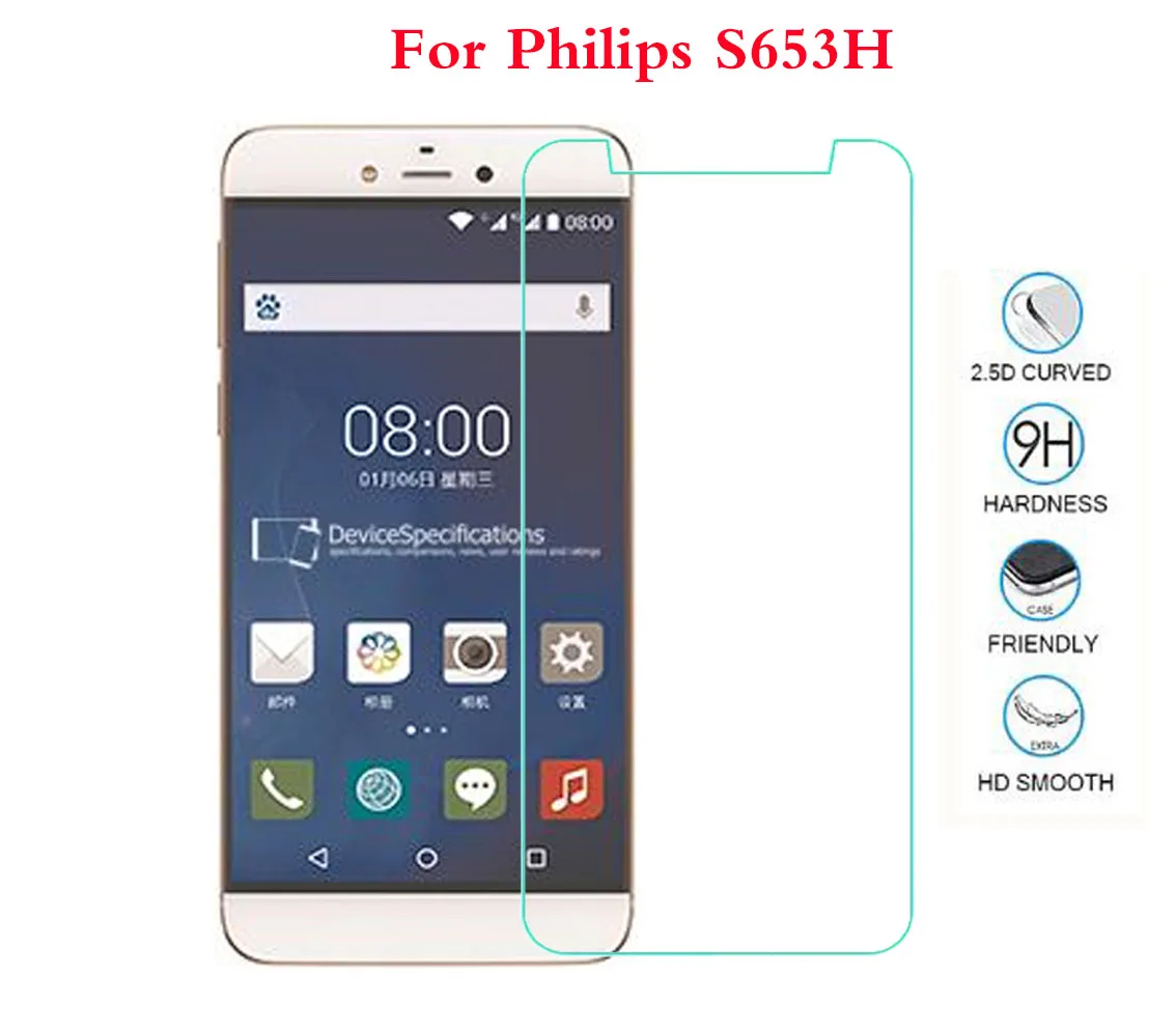 Защитный экран протектор для Philips S395 S653H чехол из закаленного стекла телефона