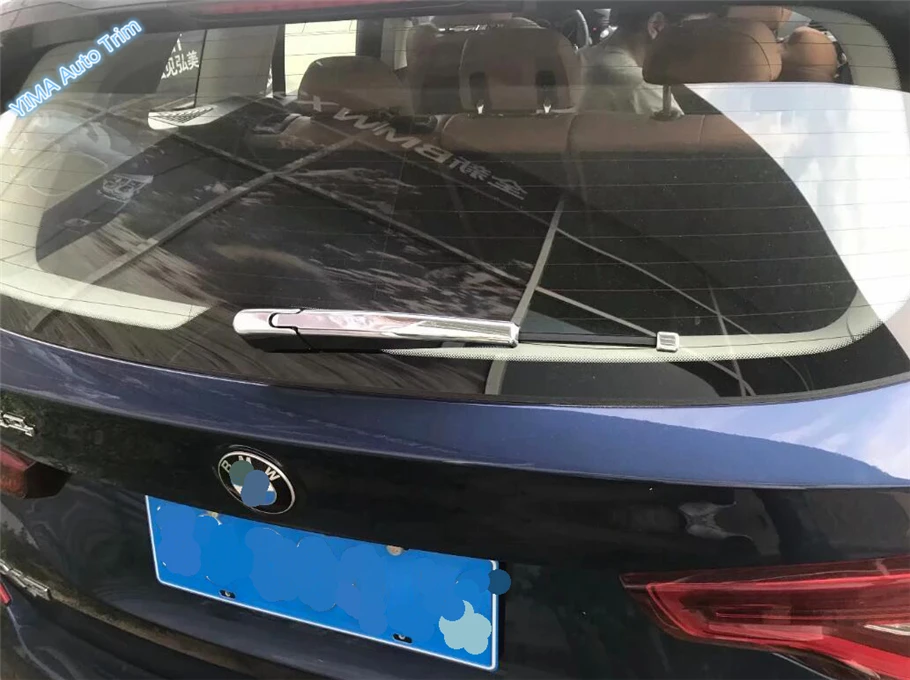 

Lapetus Car Styling Chrome Bright Style Tail Rear Window Wiper Protection Frame Cover Trim 3 Pcs For BMW X3 G01 2018 2019 / ABS