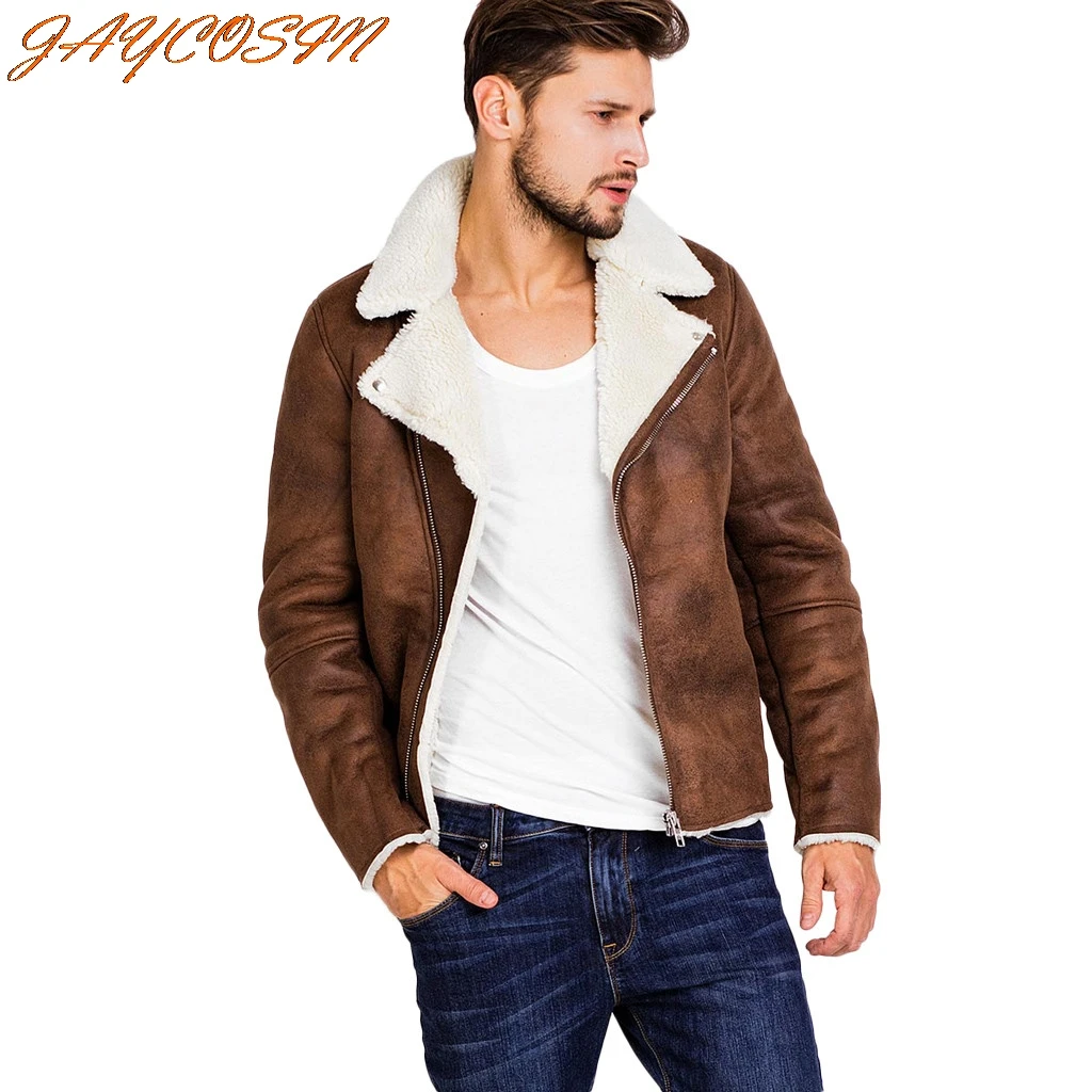 JAYCOSIN Hot High Quality Fashion Design Men Autumn Winter Highneck Warm Fur Liner Lapel Leather Zipper Outwear Top Coat New JAYCOSIN Hot High Quality Fashion Design Men Autumn Winter Highneck Warm Fur Liner Lapel Leather Zipper Outwear Top Coat New