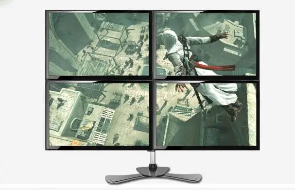  Desk mount Computer monitor bracket four-screen rotary lifting base desktop multi-screen stitching 