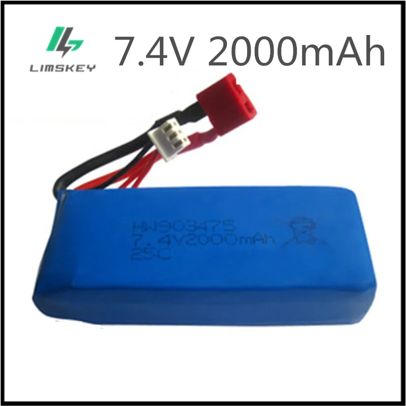 

10pcs/lot 7.4V 2000mAh Lipo Battery For Syma X8C X8W X8G Quadrocopter 7.4 V 2000 mAh Lipo Battery 7.4 25C 903475 T plug