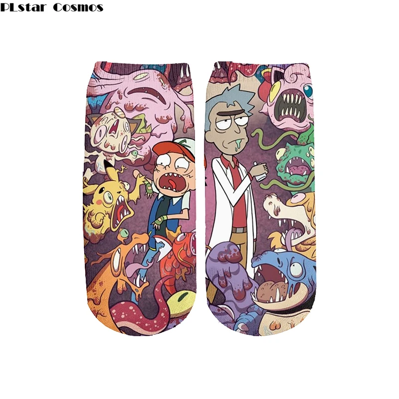 

Anime Cartoon Rick and Morty 3D Print Anklet Socks Colorful Stockings Tight Cute Fashion space galaxy Hose Casual short Socks