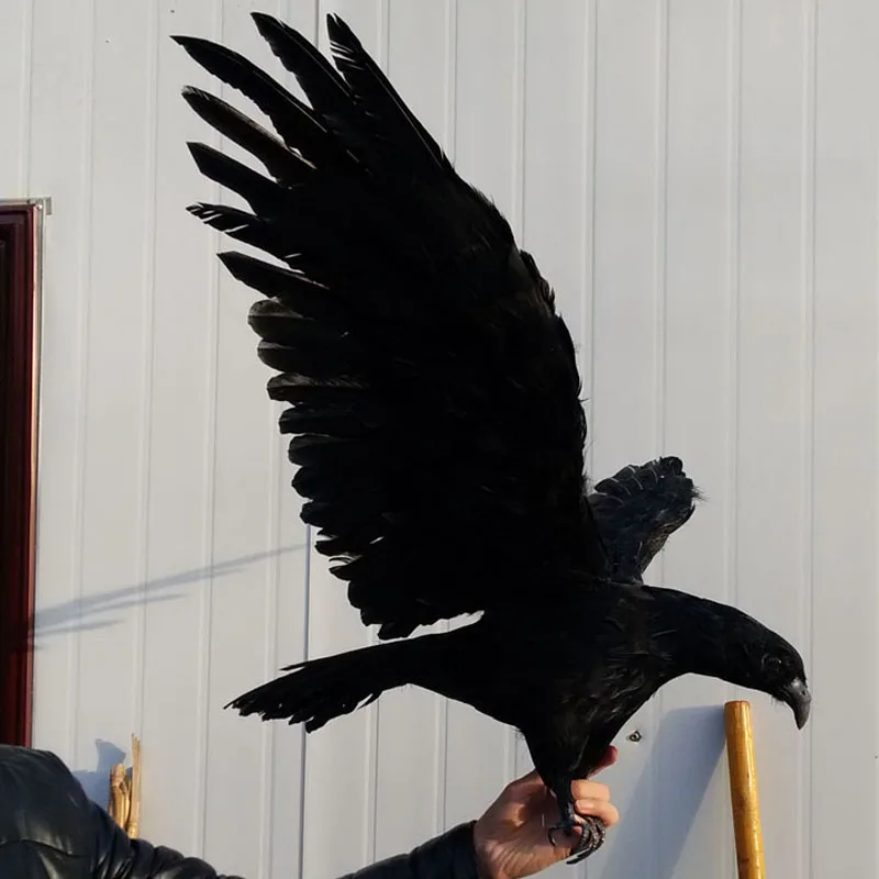 balck big simulation eagle model foam&furs wings eagle gift about 100x45cm 1240