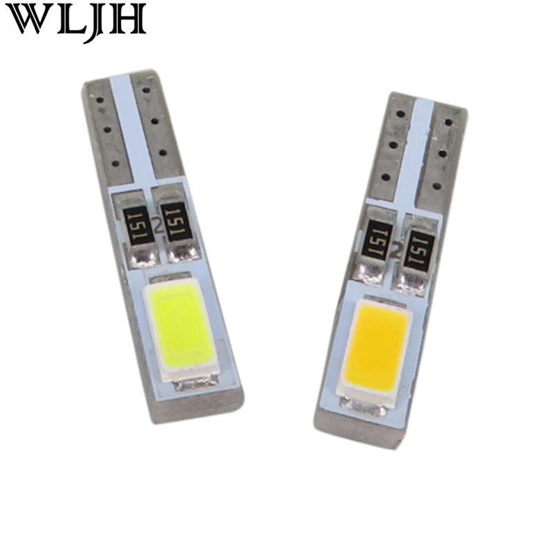 WLJH 10 шт. светодиодный T5 W3W 5730 SMD37 73 74 инструмент: клин Панель Спидометр Тахометр
