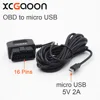 XCGaoon 3.5meter Car Charger OBD 16 Pin DC Converter Module 12V 24V To 5V 2A with micro USB Cable, Low Voltage Protection ► Photo 1/6