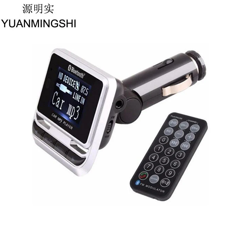 YUANMINGSHI Bluetooth Автомобильный MP3-плеер Беспроводной FM передатчик ЖК-дисплей Экран автомобильный комплект с USB Зарядное устройство Поддержка TF карты линейный Дополнительный вход(AUX