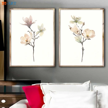 

Minimalist Canvas Painting Flower Magnolia Posters and Prints Wall Pictures for Living Room Home Decoration Modern Wall Art