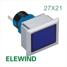 Прямоугольная сигнальная лампа ELEWIND 22 мм(PB223WJ-D/B/12 V/IP65