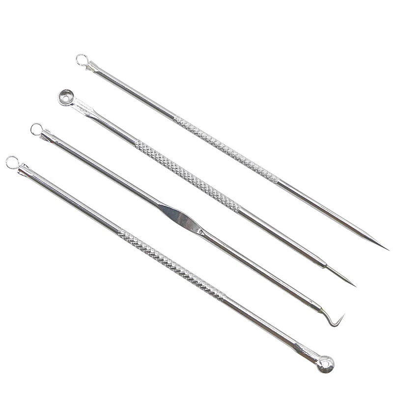 

4pcs/set Silver Blackhead Remover Needle Acne Blackhead Pimples