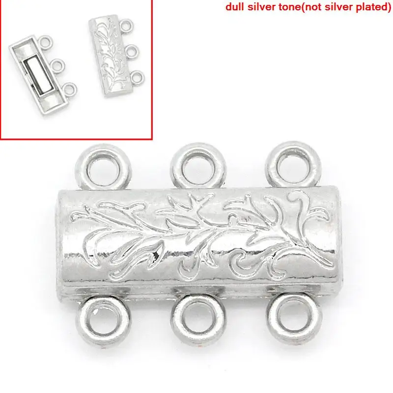 

DoreenBeads Magnetic Clasps Rectangle dull silver color Vine Pattern Carved 19mm x 14mm,5PCs (B30021)