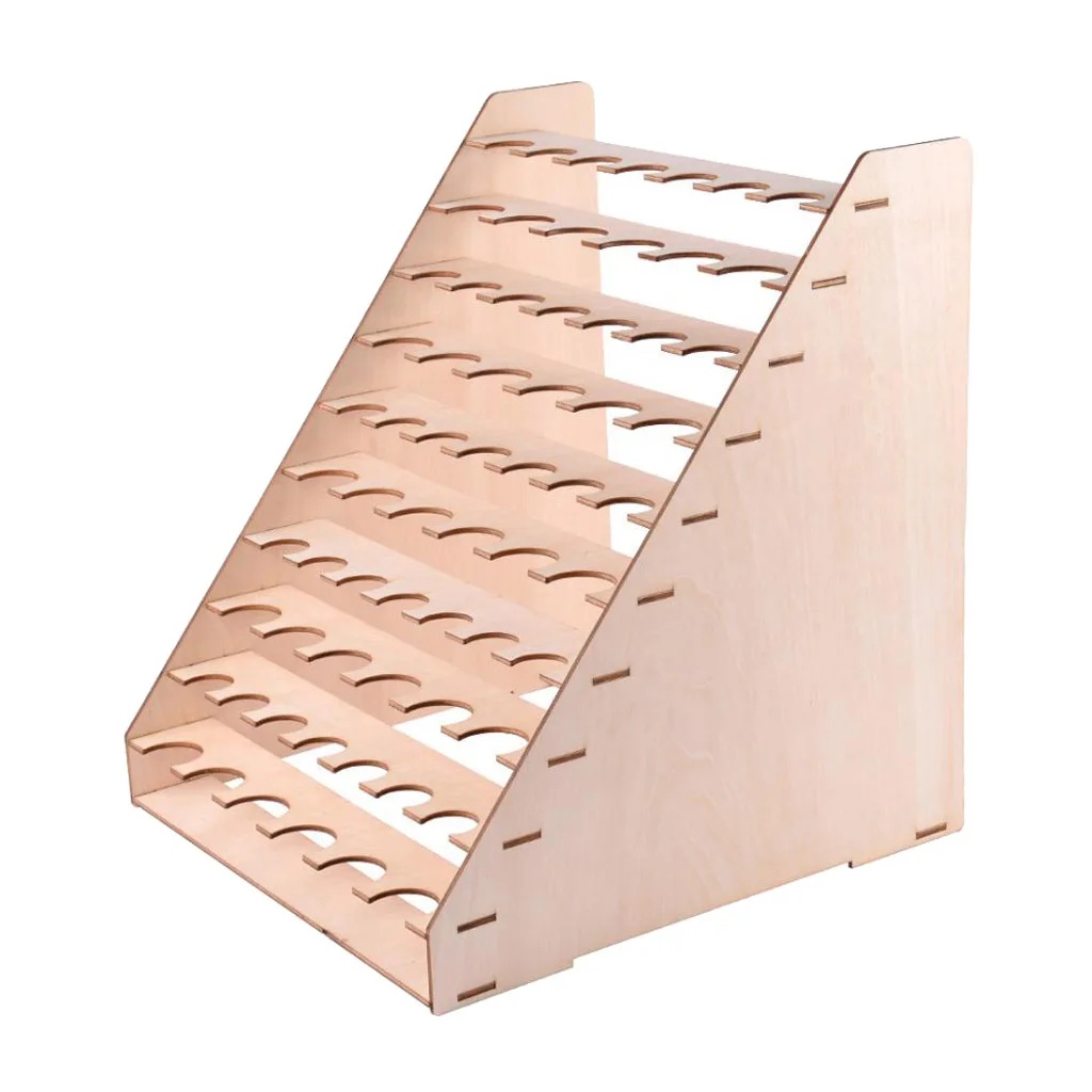 Wooden Epoxy Tools ,Storage Stand Holder, Paint Rack Organizer with 65 Holes Storage 33mm ,26mm Diameter Paints