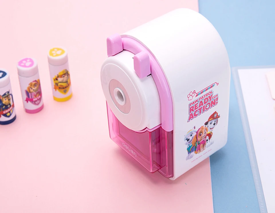 Apontador de Lápis Mecânico para a Escola do Miúdo Artigos de Papelaria Deli Filé Design Grande Capacidade Bonito Pata Patrulha Padrão Escritório Fornecimento 0862 15 mechanical pencil sharpener