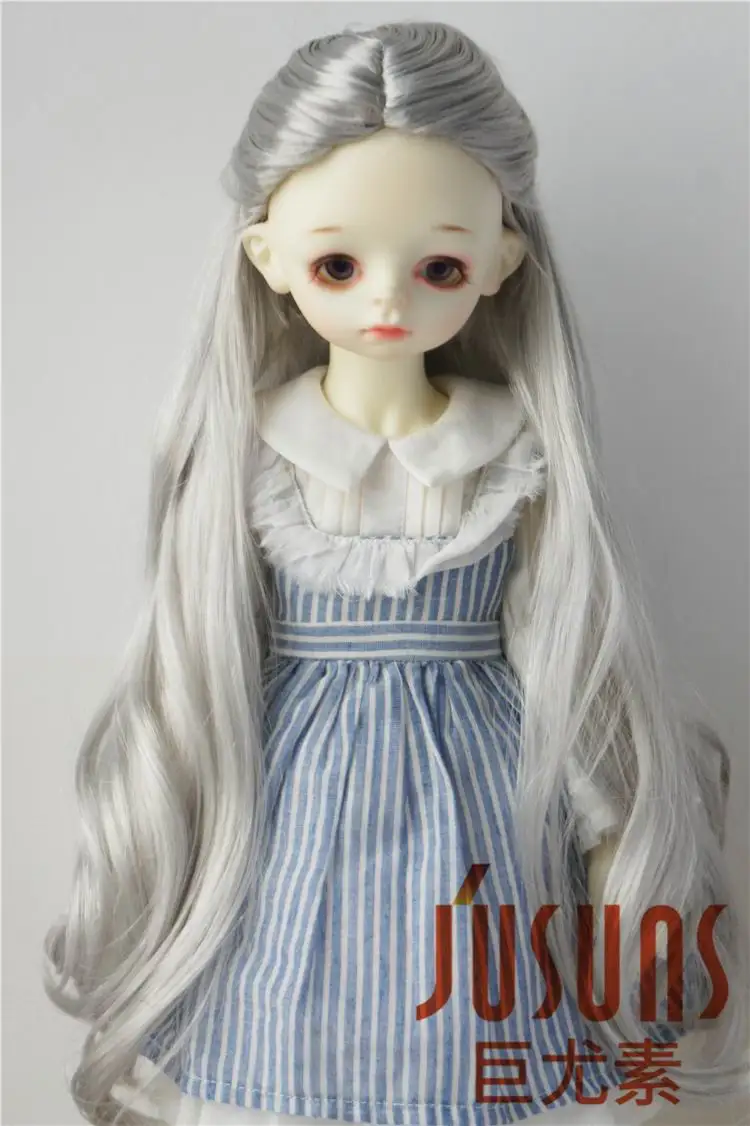 JD028 SD BJD кукла парик 1/3 Алиса Фэнтези синтетический мохер парики 8-9 дюймов 9-10 дюймов парик для шарнирной куклы аксессуары - Цвет: 8-9inch Gray SM1002