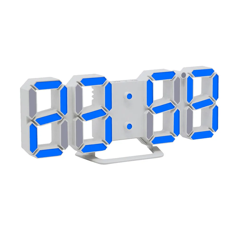 Современный цифровой светодиодный Настольный Будильник ночные настенные часы будильник цифровые часы Повтор рабочего стола дисплей 11,9 - Цвет: blue