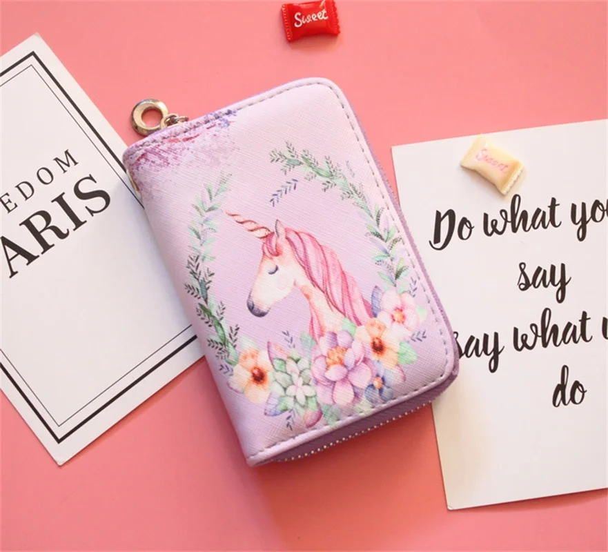 

Short Unicorn Wallet Women Purses Fashion Coin Purse Card Holder Wallets Female High Quality Clutch Money Bag PU Leather Wallet