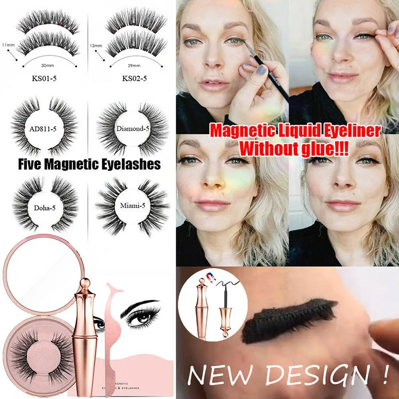 Dropshipping Magnetic Eyeliner with Magnetic Fake Eyelashes Set Eye Makeup Cosmetics SMJ