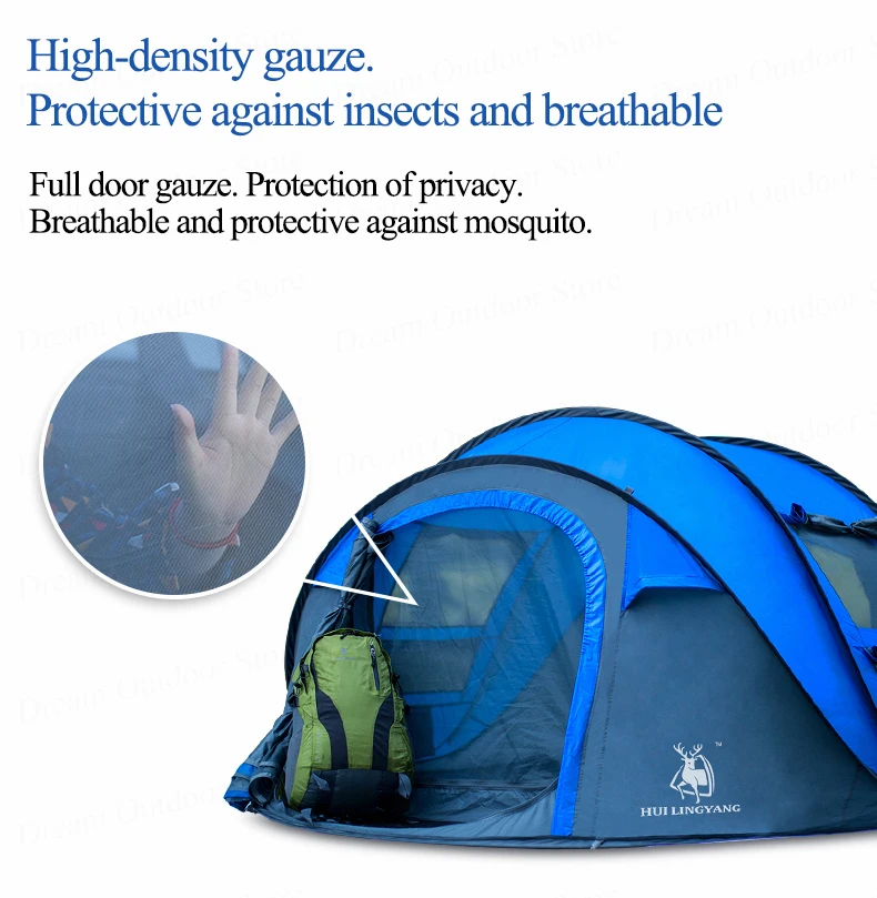Automático de Velocidade Barraca de Acampamento Prova de Vento Barraca ao ar Grande Lance 3 4 Pessoas Livre Aberto Jogando Pop up Praia à à Prova d' Água Grande Espaço 11 prova de vento à prova dlarge água