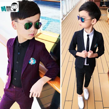 

Elastic Waist Pants Children Striped Blazers Suit New Kids Leisure Clothing Sets Have Shirt