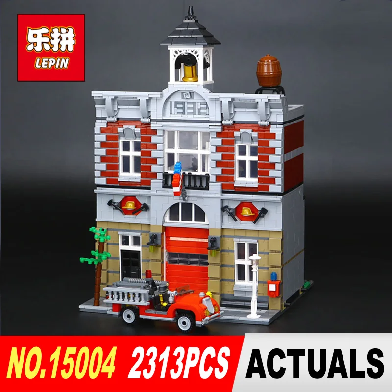

Lepin 15004 Model Doll House Building Kits 2313Pcs Blocks City Street Fire Brigade Educational Compatible With legoed 10197 toys