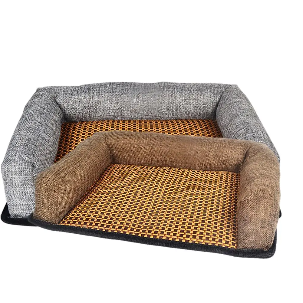 Summer Pet Dog Cooling Mat Rattan Dogs Cats Bed Mats Sofa Cushion Pets