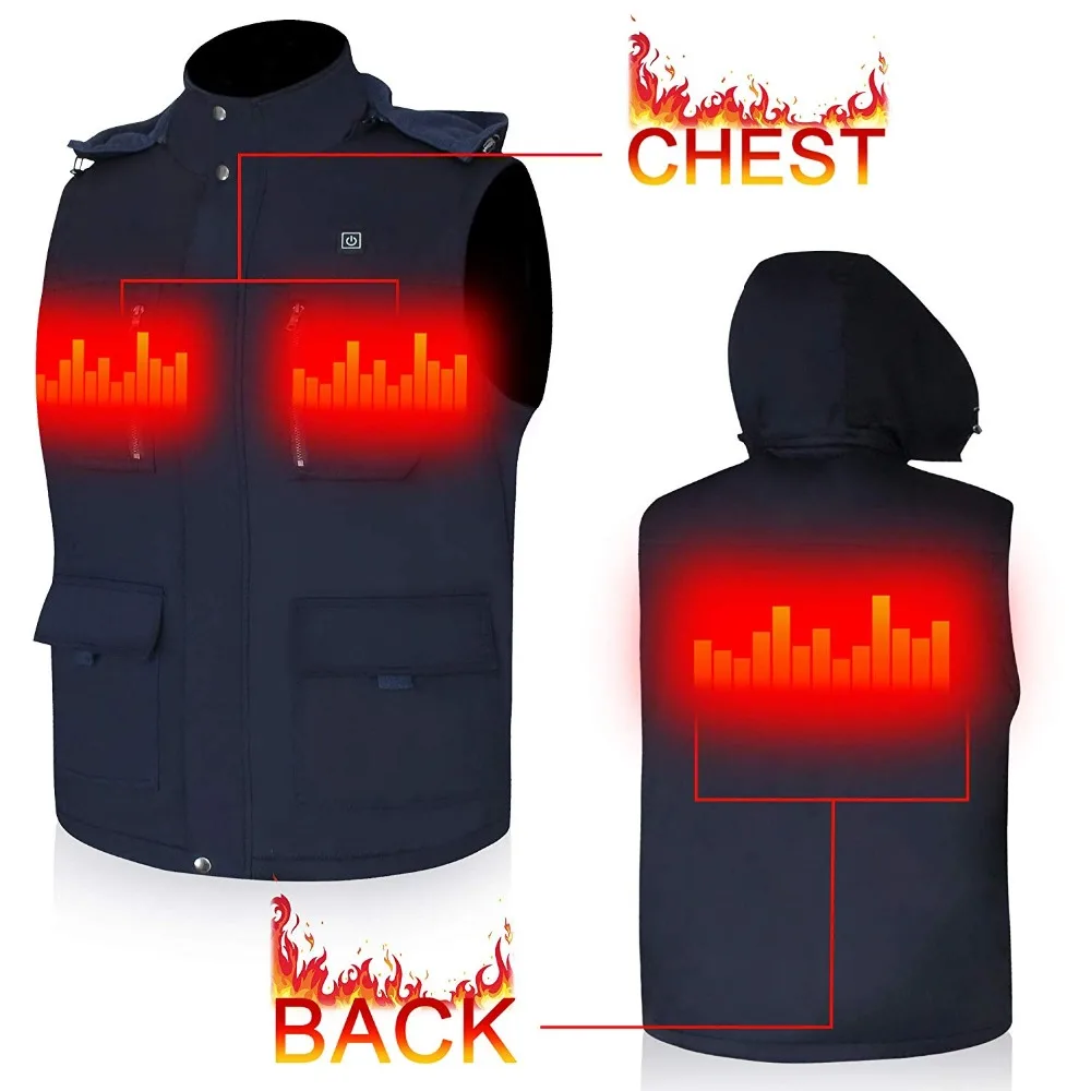 

Winter Rechargeable Electric Battery Heated Warm Vest Kit for Winter Cold Weather,Electric Heating Waistcoat For Men Women Ski