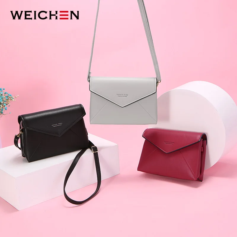Goedkoop WEICHEN Envelop Ontwerp Vrouwen Nieuwe Mini Schoudertas Bourgondië Dames Messenger Bag Vrouwelijke Kleine Crossbody Purse Bolsa Handtassen
