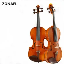 ZONAEL Скрипка для начинающих 4/4 Кленовая скрипка o Ручной работы акустическая скрипка Экологичная краска ель черное дерево V009